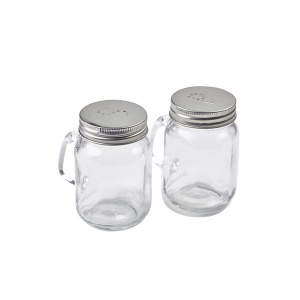 Mason Jar Salt & Pepper Shaker Set – Rustic Glass Shakers with Metal Lids – Pack of 3